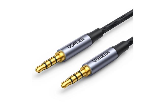 UGREEN AV183 3.5mm Aux Audio Cable (1m) – Premium Nylon Braided | Hi-Fi Sound | Gray | 10648